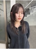 ロングレイヤーハッシュカット顔周りレイヤーマッシュレイヤー