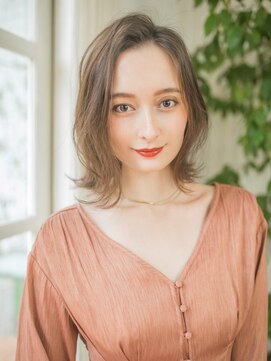 モッズヘア 越谷(mod's hair) かきあげ前髪くすみカラー小顔くびれミディアムレイヤーtk越谷