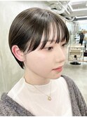 大人ショートボブ丸みショートマッシュショートオン眉ショート
