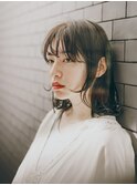 #ミディアム#レイヤー#フェイスレイヤー#外ハネ#毛先パーマ