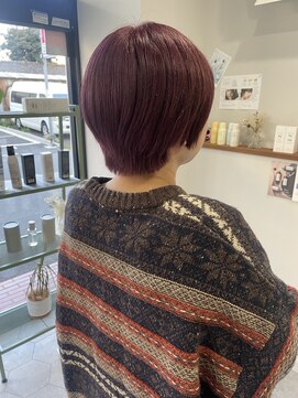 ショートヘア/ボブ/ボルドーカラー/髪質改善カラー/白髪隠し