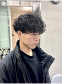 波巻きパーマ/波巻きスパイラル/メンズサロン/八王子