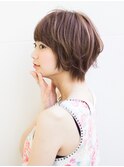 梅田/髪質改善/ベージュピンク☆ふんわりフェザーショート