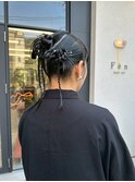 20代30代編み込みツイン◎大人可愛いシニヨンアレンジ