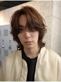 シャドウパーマスパイラルパーマセンターパート大人メンズヘア