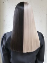 プネル(punel) ホワイト×ブラック ツートンカラー 原宿デザインカラー