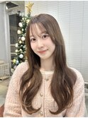 レイヤーカット/ブリーチなしオリーブベージュ