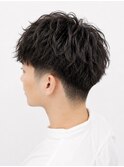 フェザーパーマ 刈り上げマッシュショート 黒髪パーママッシュ