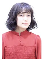 ヘアーサロン ビー(hair salon b.)&nbsp;ボブ　パーマ　波ウェーブ　黒髪
