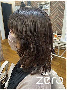 ヘアメイクゼロ 坂戸駅前店(hairmake zero) サファイアカラー☆癖を生かしたコテ巻き風カット