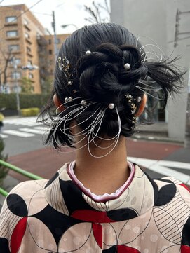 ノラ ヘアーサロン(NORA HAIR SALON) 【大久保】卒業式ヘアセット、編み込みアレンジ