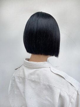 ヘアーメイクパウダー 天王寺寺田町店(Hair make powder) 大人可愛い20代30代小顔切りっぱなしボブミニボブブルーブラック