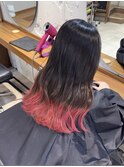 裾カラーbrown×pink