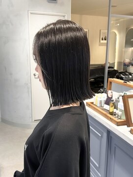 ロンドジェネルーズ 柏(Lond generous) ミニウルフ黒染め髪質改善縮毛矯正酸性ストレートレイヤー/柏柏