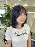 レイヤーカット ミディアムレイヤー ブリーチダブルカラー