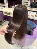 京都美容室 髪質改善 レイヤーカット ブリーチなし 透明感カラー