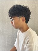 メンズナチュラルマッシュシャドウパーマテテパーマニュアンス