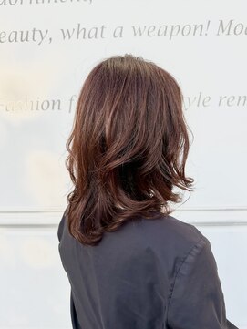 六本木美容室 白金店 40代50代 ピンクブラウン ミディアムレイヤー