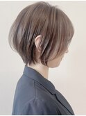 say.ショートボブひし形ショートオリーブグレーアッシュブランド