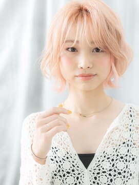 ドクターズサロン LAB 小山店 ミストバングブリーチピンクベージュくびレイヤーt小山10代20代