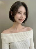 ダークアッシュブラウンレイヤーショートボブA13浦和30代40代