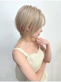  20代30代40代50代髪質改善ハイトーンカラー大人ショート