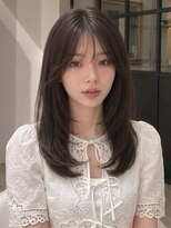 ユーフォリア 青山(Euphoria)&nbsp;グレージュロングヘアブリーチなしウルフパーマミディアムヘア◎