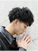 コンマヘアショートレイヤーソフトツーブロックツイストパーマ