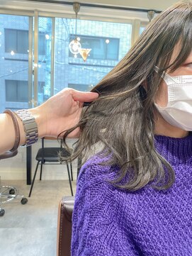 ネイヴィル オモテサンドウ(navile omotesando) ☆ブリーチなしオリーブグレージュ☆20代30代40代