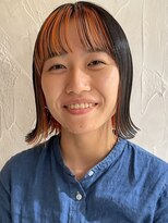 ボコカ(bococa) 切りっぱなしボブ×インナーオレンジ
