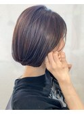 20代30代40代小顔切りっぱなし大人ボブモカベージュカラー