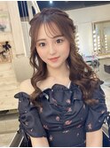 サイドハーフアップ　ヨシンモリ　ヘアアレンジ