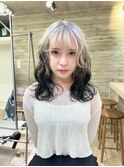 ホワイトルーツカラー裾カラーオンブレデザインカラーハイトーン