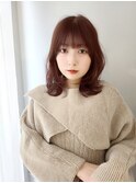 ワンカールボブルフ小顔くすみベージュレイヤー韓国前髪黒髪2