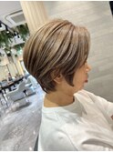 ハイトーンベージュカラー　ショート＠30代40代50代60代