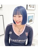 10代20代ブリーチハイトーンブルーカラー