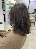 ゆるふわくびれミディアム×アッシュブラウン