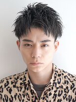 カライングドゥ(ing deux)&nbsp;スーツ短髪ツーブロック束感モテる黒髪シークレットパーマ流行