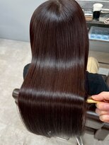 オズ 安積店(OZ)&nbsp;ミニウルフチェリーブラウンホワイトグレージュフェザーパーマ