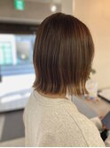 艶感ブラウンのナチュラルボブ