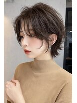 リアン アオヤマ(Liun Aoyama) ラフウェーブショートバーガンディコンパクトショート