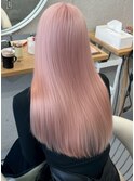 原宿 ピンクミルクティーベージュ/ロングレイヤー ケアブリーチ