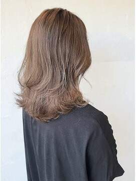 エルプラスヘアー 平尾店(L+hair) 30代40代大人可愛いベージュブリーチなしウルフレイヤー
