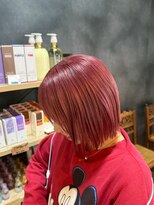 ノーヴァ バイ ボナ 前橋店(nova by bona) 【ボブ】艶感レッドカラーの似合わせコンパクトボブ