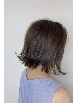 モルニ(MORNI) モカブラウン_マロンベージュ Aラインボブ かきあげ