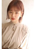 大人可愛い20代30代40代前下がりボブ丸みピンクアッシュ◎