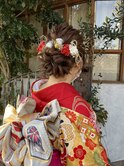 着物:金箔×ドライフラワー