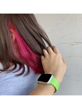 リー 甲子園(Lee) ピンクブラウン×ピンクでインナーカラー