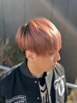 ヘアサロン フラット(hair salon flat) 韓国風モテスタイルさらさらストレートオレンジピンク