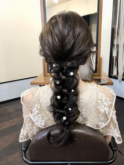 **ゆるふわ編み下ろしヘアセット**